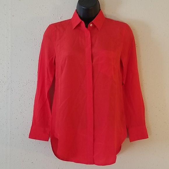Petite 100% Silk Button-up Long Sleeve Blouse OOP - Picture 3 of 5